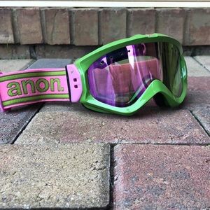 Anon Snowbord Ski Goggles Pink Green